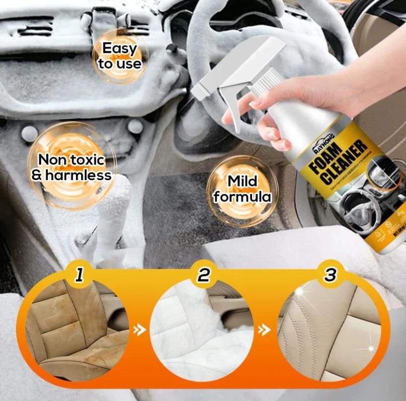 Eco-Friendly Multi-Purpose Foam Cleaner – Fresh Scent Deep Cleaning for Car Interiors