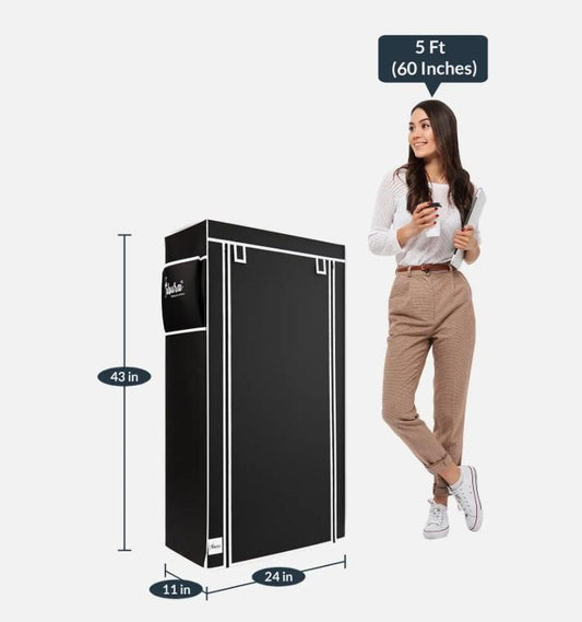 6-Rack Collapsible Wardrobe Cabinet & Shoe Rack – High-Capacity Portable Storage Organizer