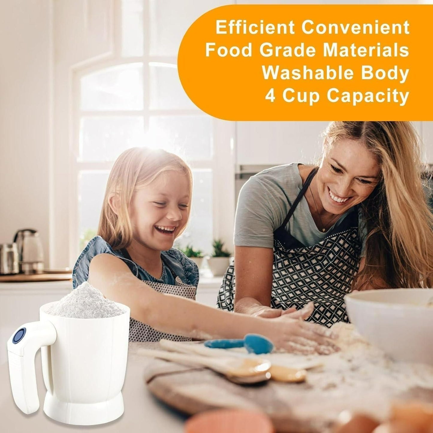 Battery Operated Electric Flour Sifter – Handheld Kitchen Baking Tool