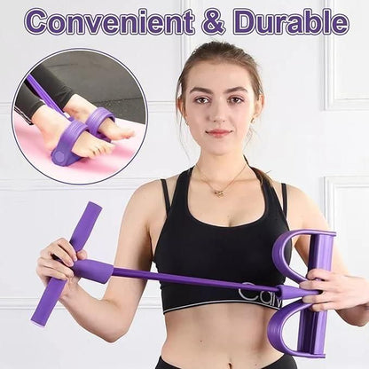 4-Rope Yoga Pedal Puller Resistance Band – Full Body Home Fitness & Strength Training Tool