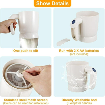 Battery Operated Electric Flour Sifter – Handheld Kitchen Baking Tool