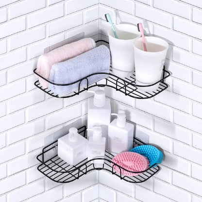 Metal Bathroom Corner Rack – Space-Saving Storage Shelf for Bathroom Essentials