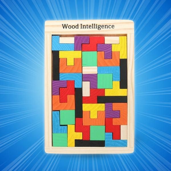 Wooden Intelligence Tetris Jigsaw Puzzle Set – Fun Brain-Boosting Game