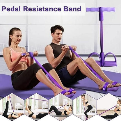 4-Rope Yoga Pedal Puller Resistance Band – Full Body Home Fitness & Strength Training Tool