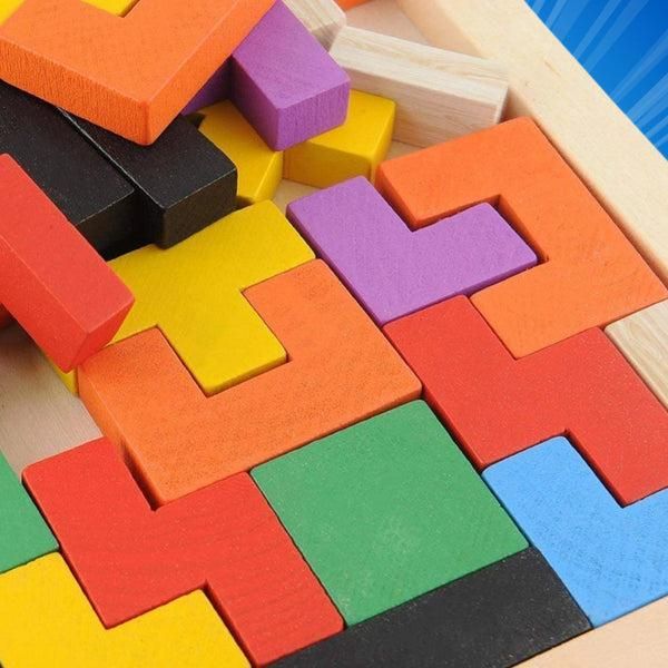 Wooden Intelligence Tetris Jigsaw Puzzle Set – Fun Brain-Boosting Game